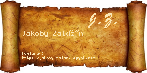 Jakoby Zalán névjegykártya